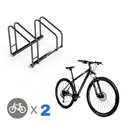 02 Bikes Floor Mount Staggered Bicycle Rack