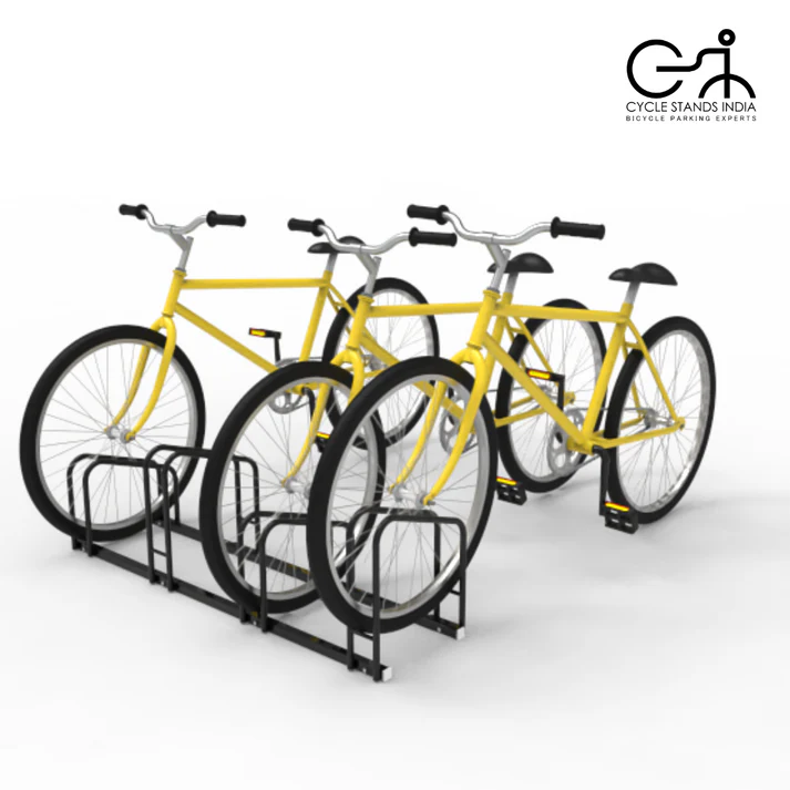 04 Bikes Floor Mount Staggered Bicycle Rack Cycle Stands India